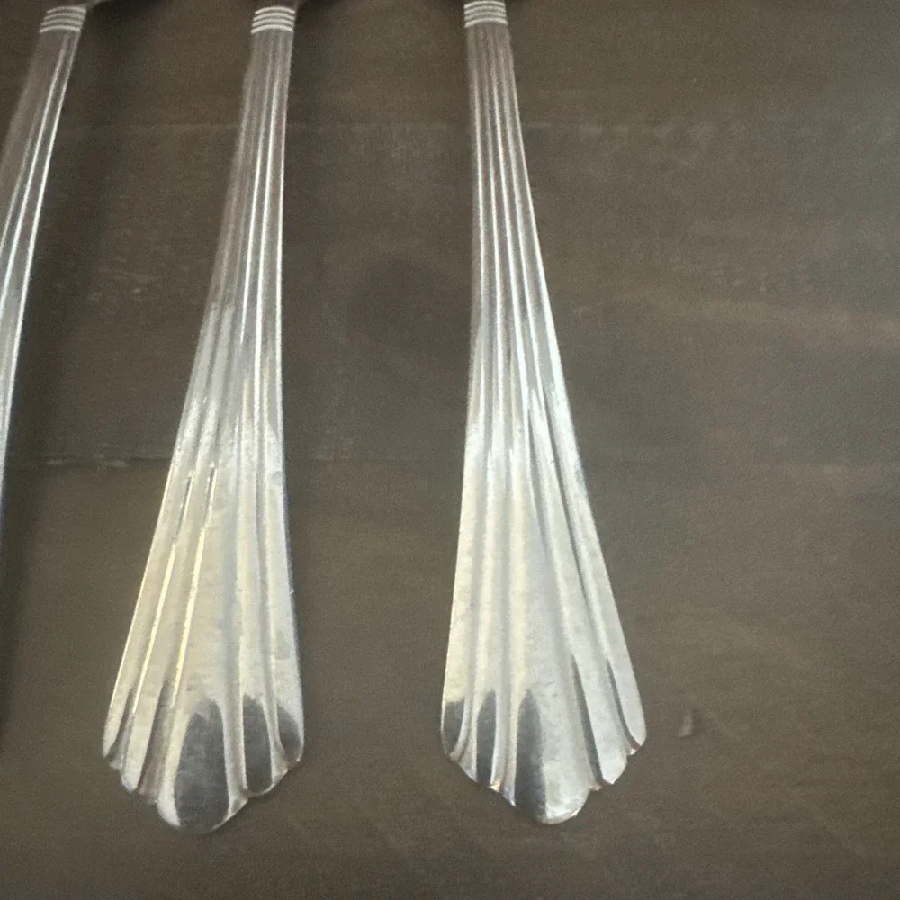 International Symmetry Stainless 6 Salad Forks Replacement Silverware Flatware